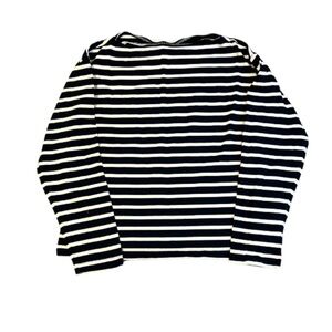 Theory Boatneck Blue and White Striped Long Sleeve Shirt Size TP